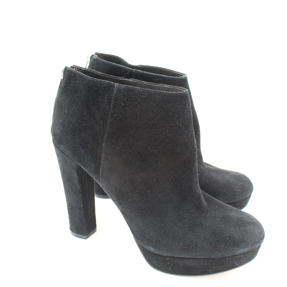 Michael Kors Boots Suede Womens 9.5 Black Bootie Zip Classic Heels Festival Boho